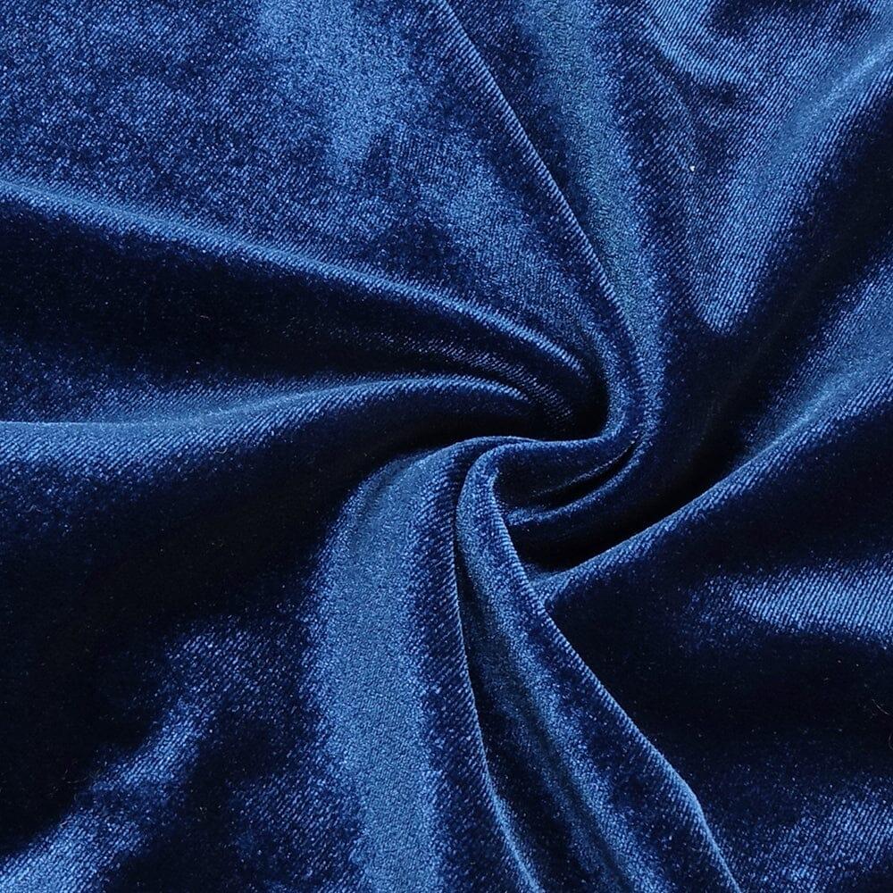 AIIZIE OFF SHOULDER WAIST HOLLOW VELVET MAXI DRESS IN BLUE - product image