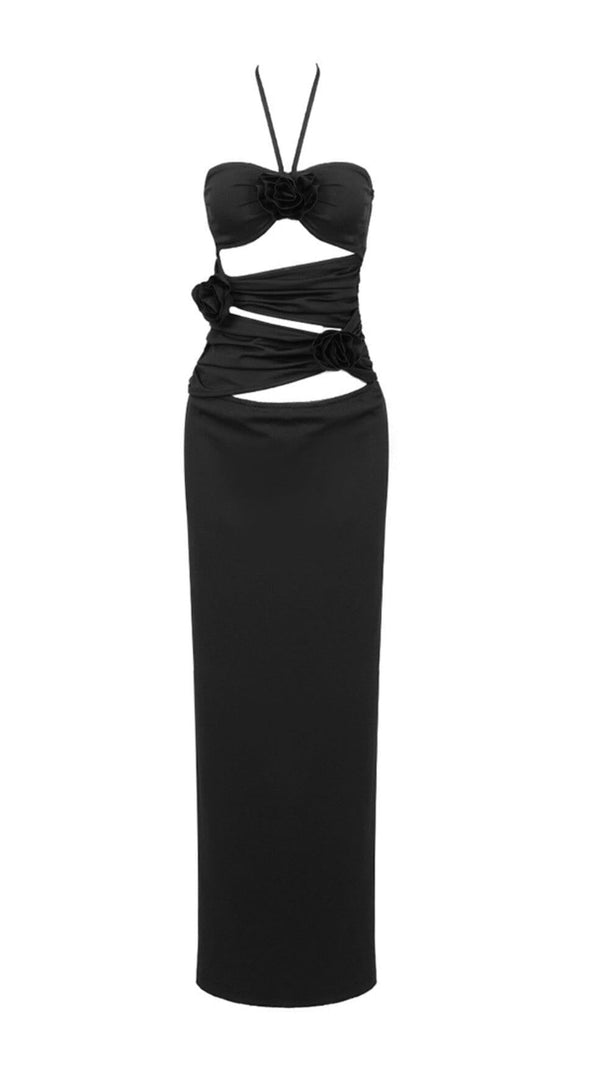 AIIZIE BANDAGE CUT OUT MAXI DRESS IN BLACK - product image