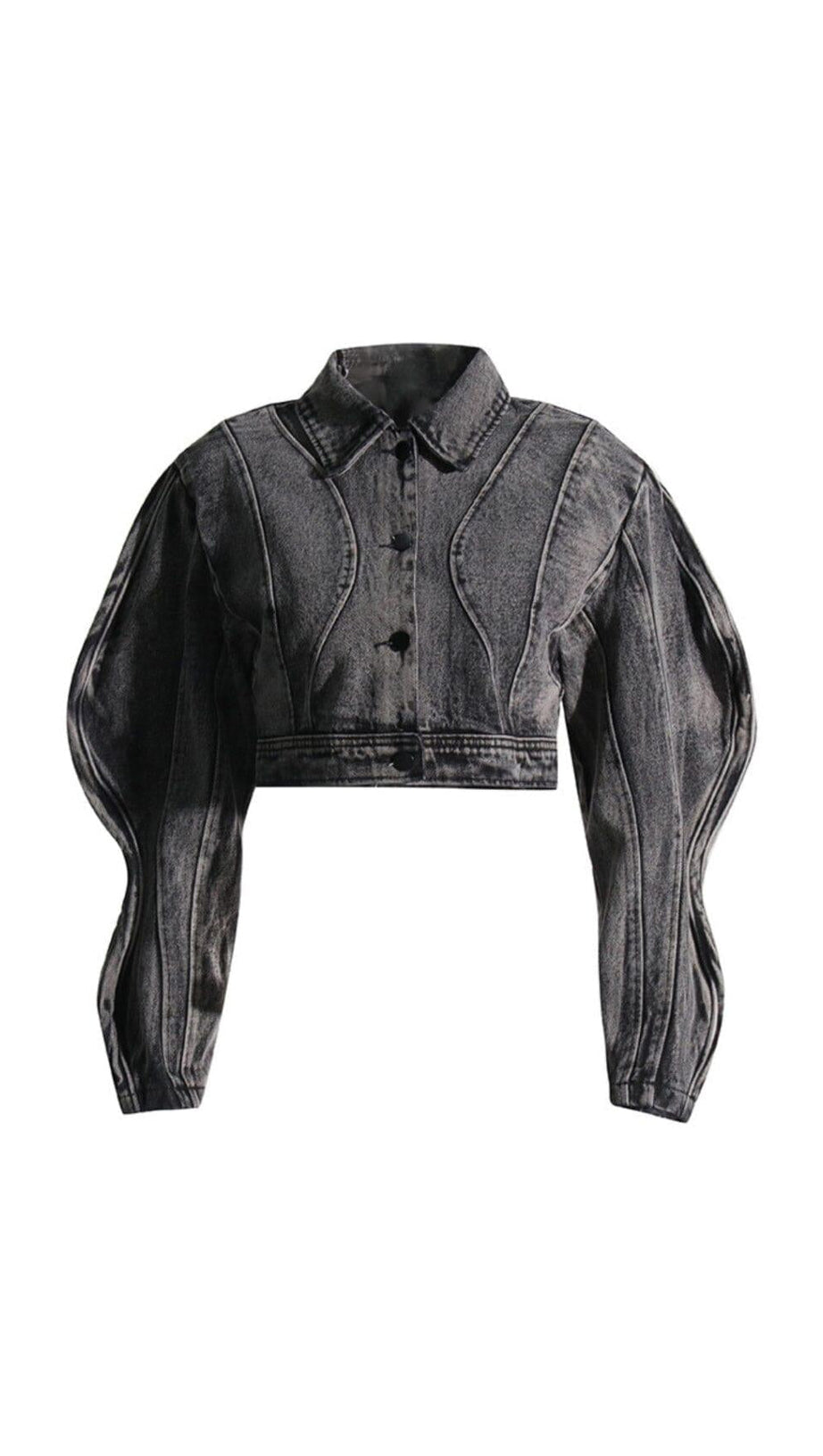 LONG SLEEVE WAVE DENIM JACKET