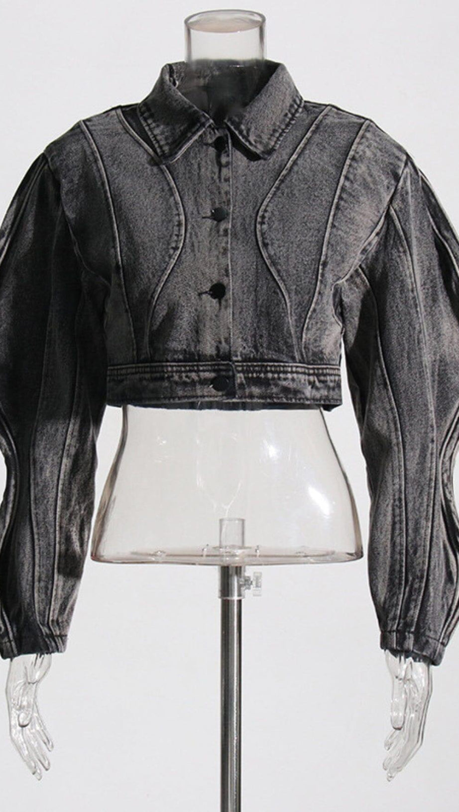 LONG SLEEVE WAVE DENIM JACKET