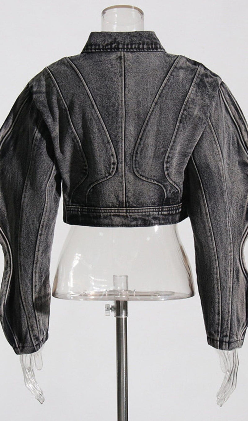 LONG SLEEVE WAVE DENIM JACKET