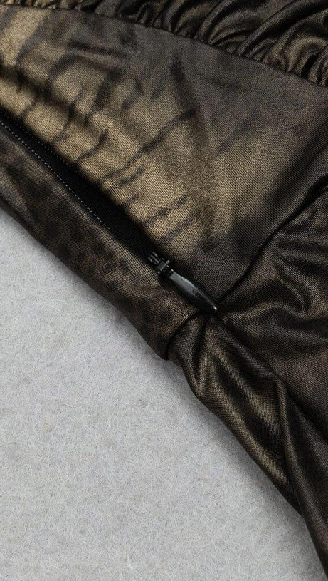 MOCK NECK SPLIT COCKTAIL MAXI DRESS