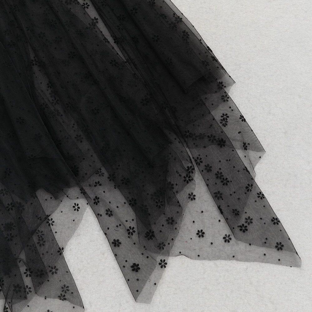 AIIZIE ONE SHOULDER TULLE MIDI DRESS - product image