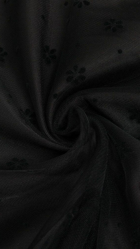 ONE SHOULDER TULLE MIDI DRESS