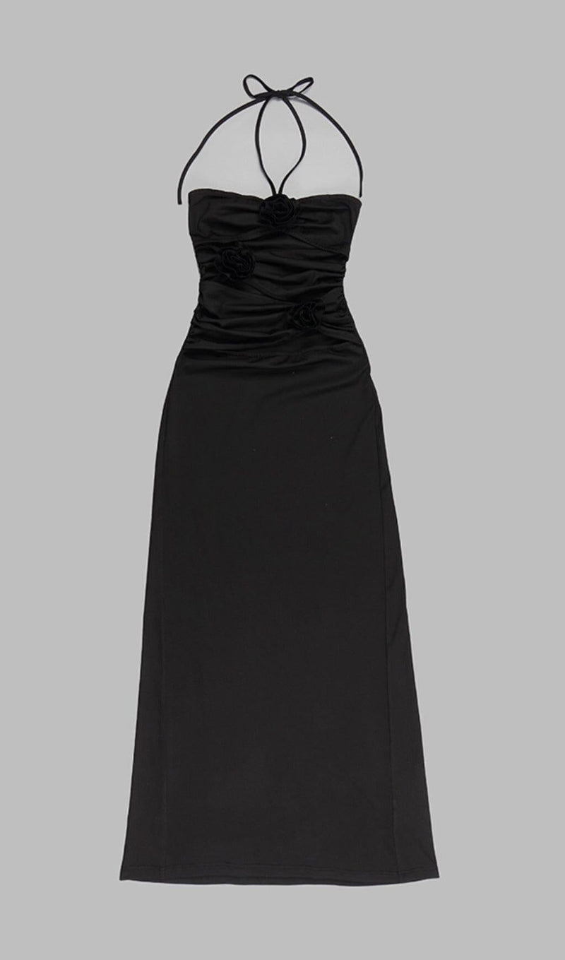 BANDAGE CUT OUT MAXI DRESS IN BLACK