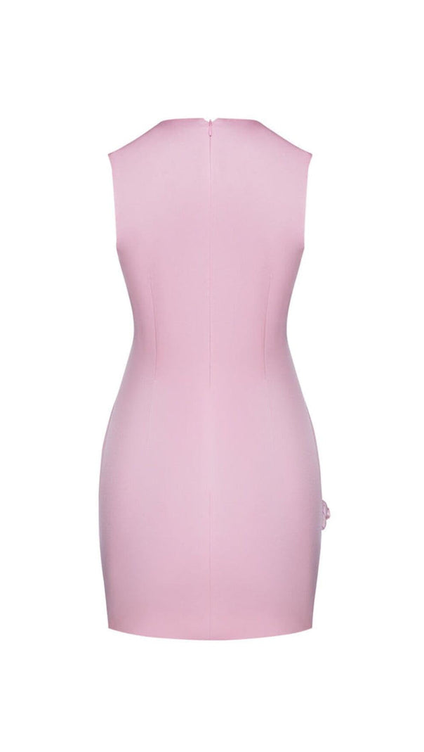 AIIZIE ROSE-APPLIQUÉ ROUND NECK CADY MINI DRESS - product image