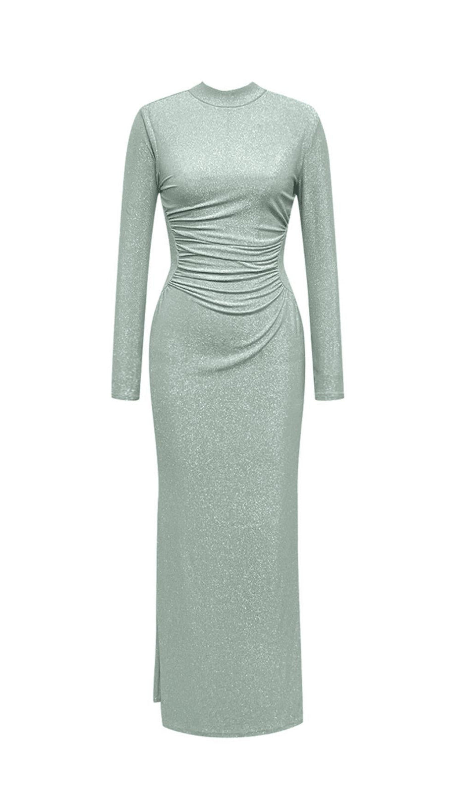 BACKLESS LACE-UP PLEATED MAXI DRESS