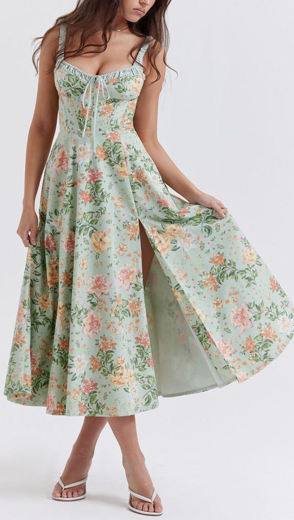AIIZIE LIGHT JADE PRINT BUSTIER SUNDRESS - product image
