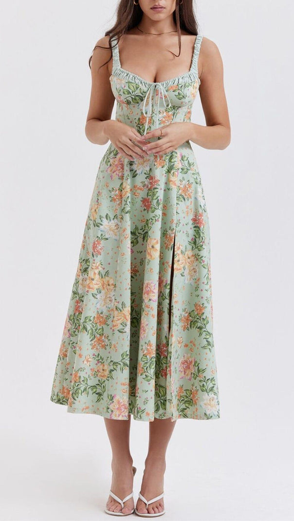 AIIZIE LIGHT JADE PRINT BUSTIER SUNDRESS - product image