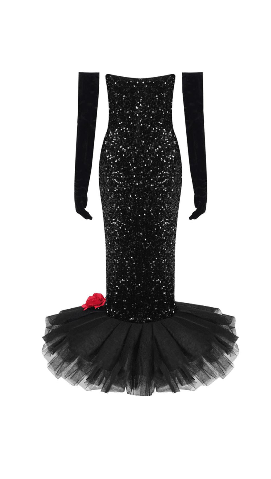 ABITO FLOREALE CON ORLO LARGO E PAILLETTES DI BARBIE