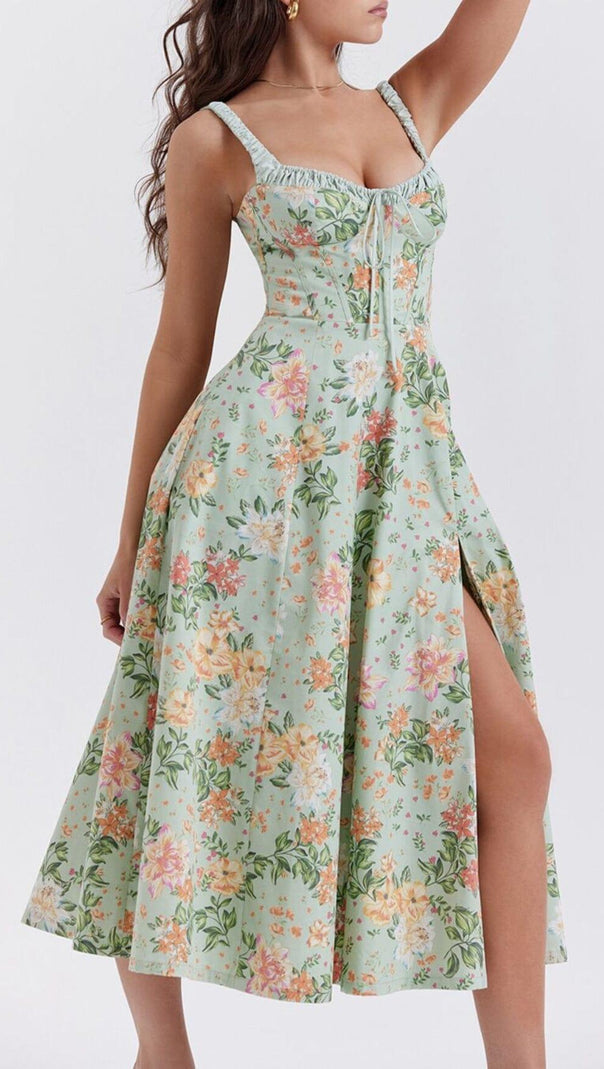 AIIZIE LIGHT JADE PRINT BUSTIER SUNDRESS - product image