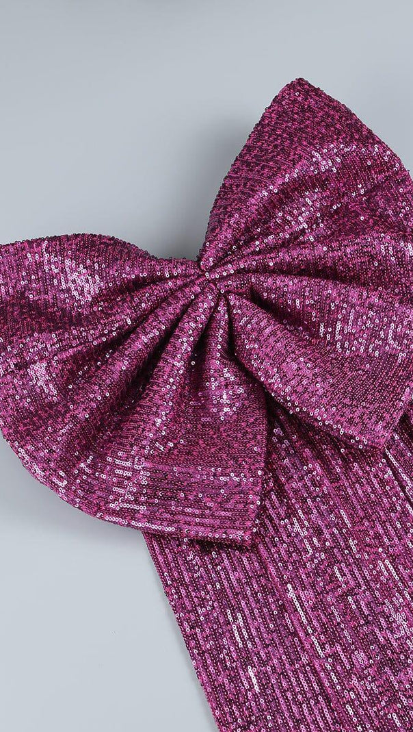 AIIZIE BERRY STRAPLESS BOW MINI DRESS - product image