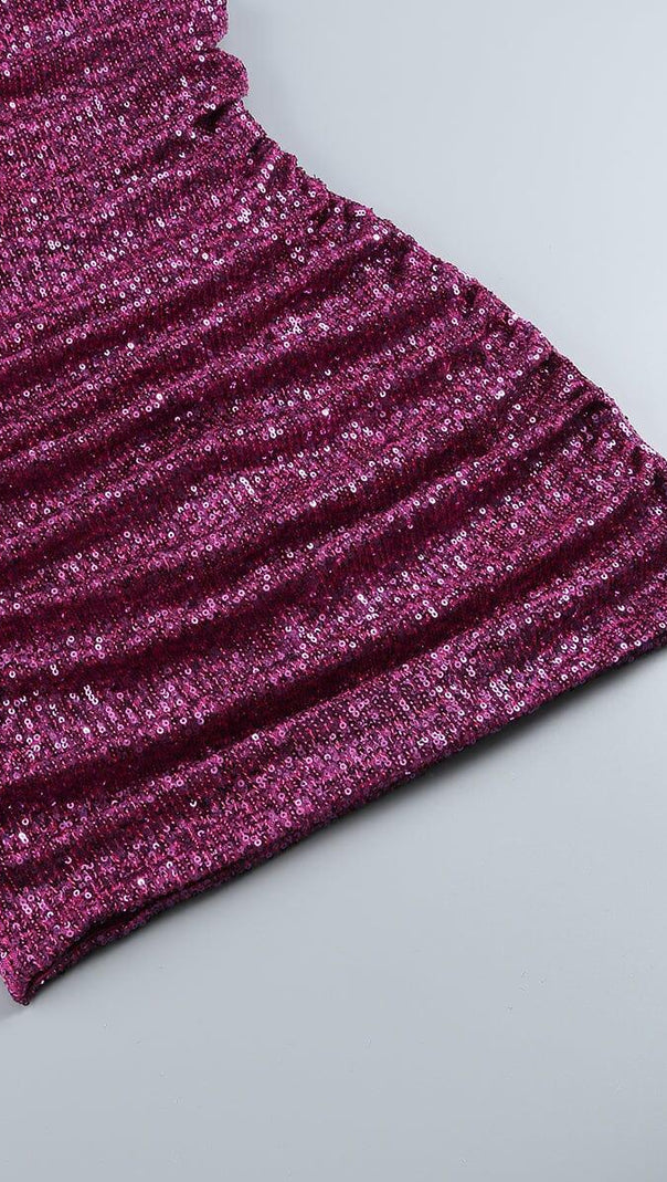 AIIZIE BERRY STRAPLESS BOW MINI DRESS - product image