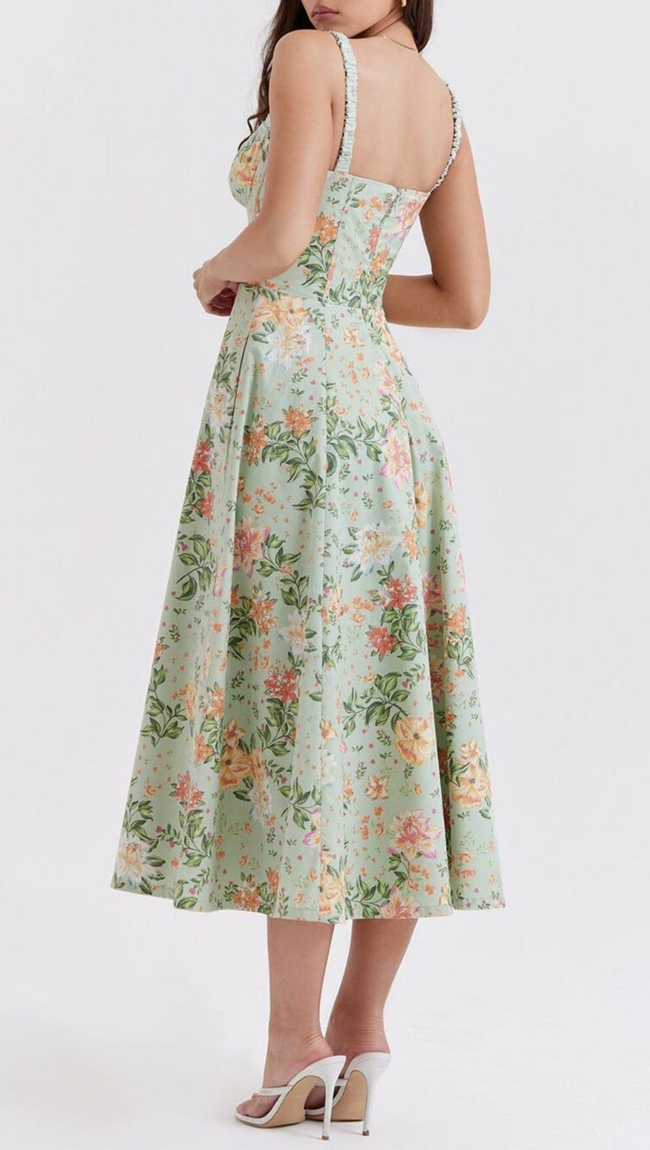 BUSTIER-SOMMERKLEID MIT HELLJADE-PRINT