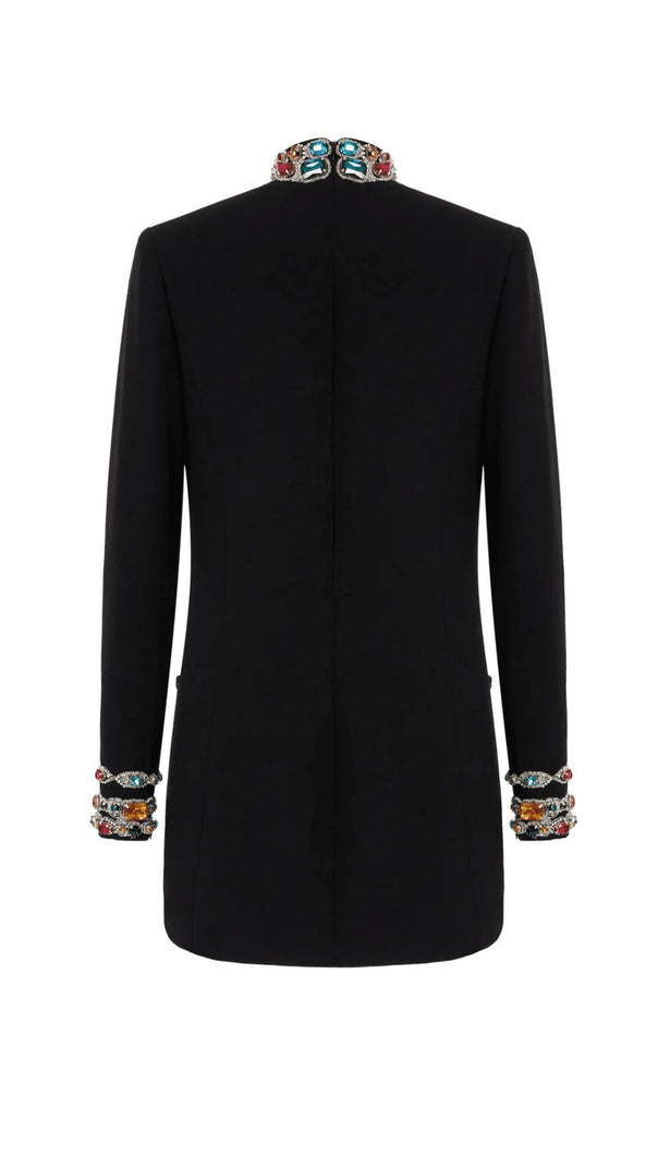 AIIZIE BLACK BEAD-EMBROIDERED MINI DRESS - product image