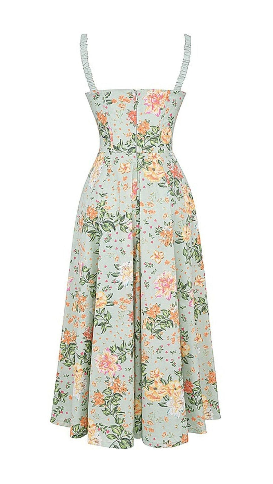 BUSTIER-SOMMERKLEID MIT HELLJADE-PRINT