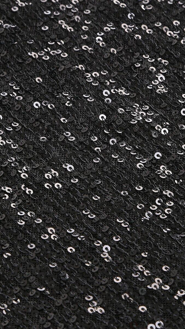 AIIZIE BLACK BODYCON FIT SEQUIN MAXI DRESS - product image