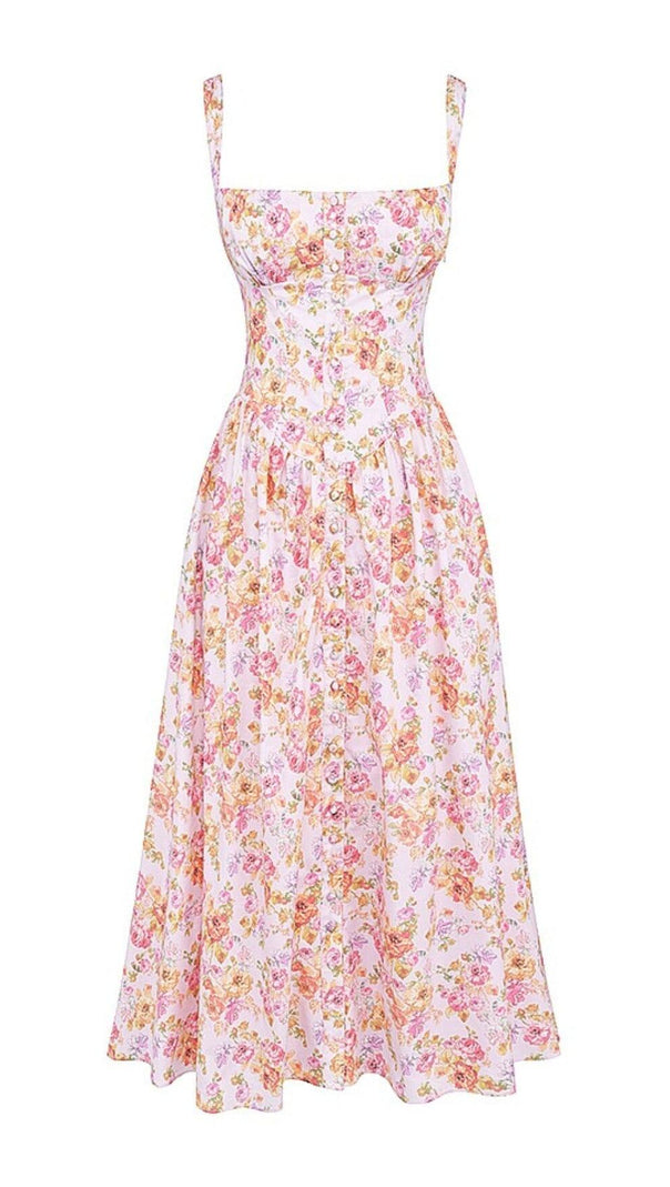 AIIZIE PINK PRINT MIDI SUNDRESS - product image