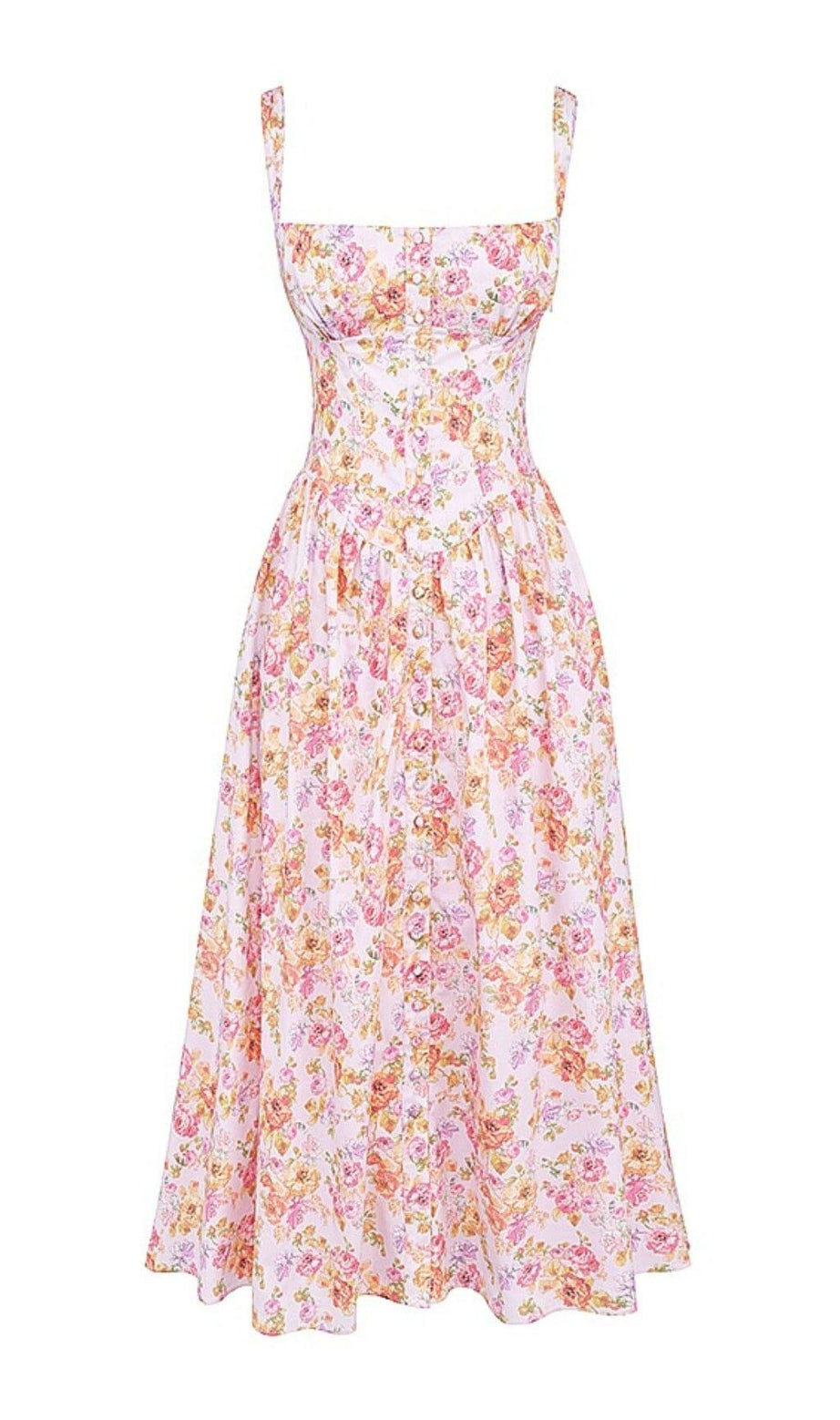 PINK PRINT MIDI-SOMMERKLEID