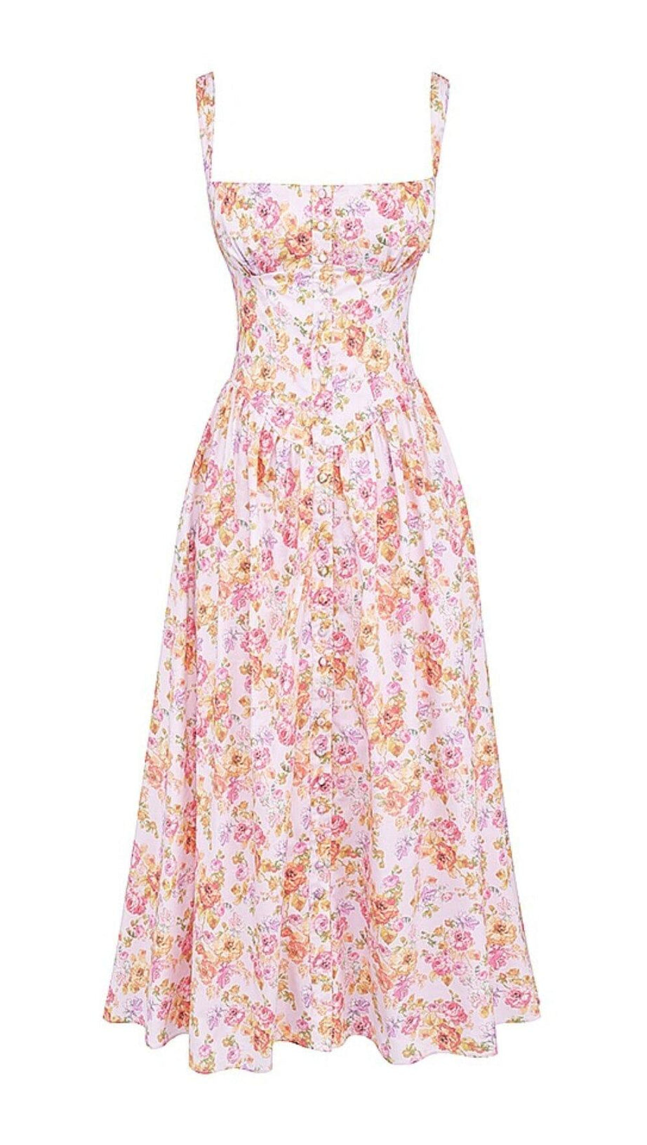 PINK PRINT MIDI-SOMMERKLEID