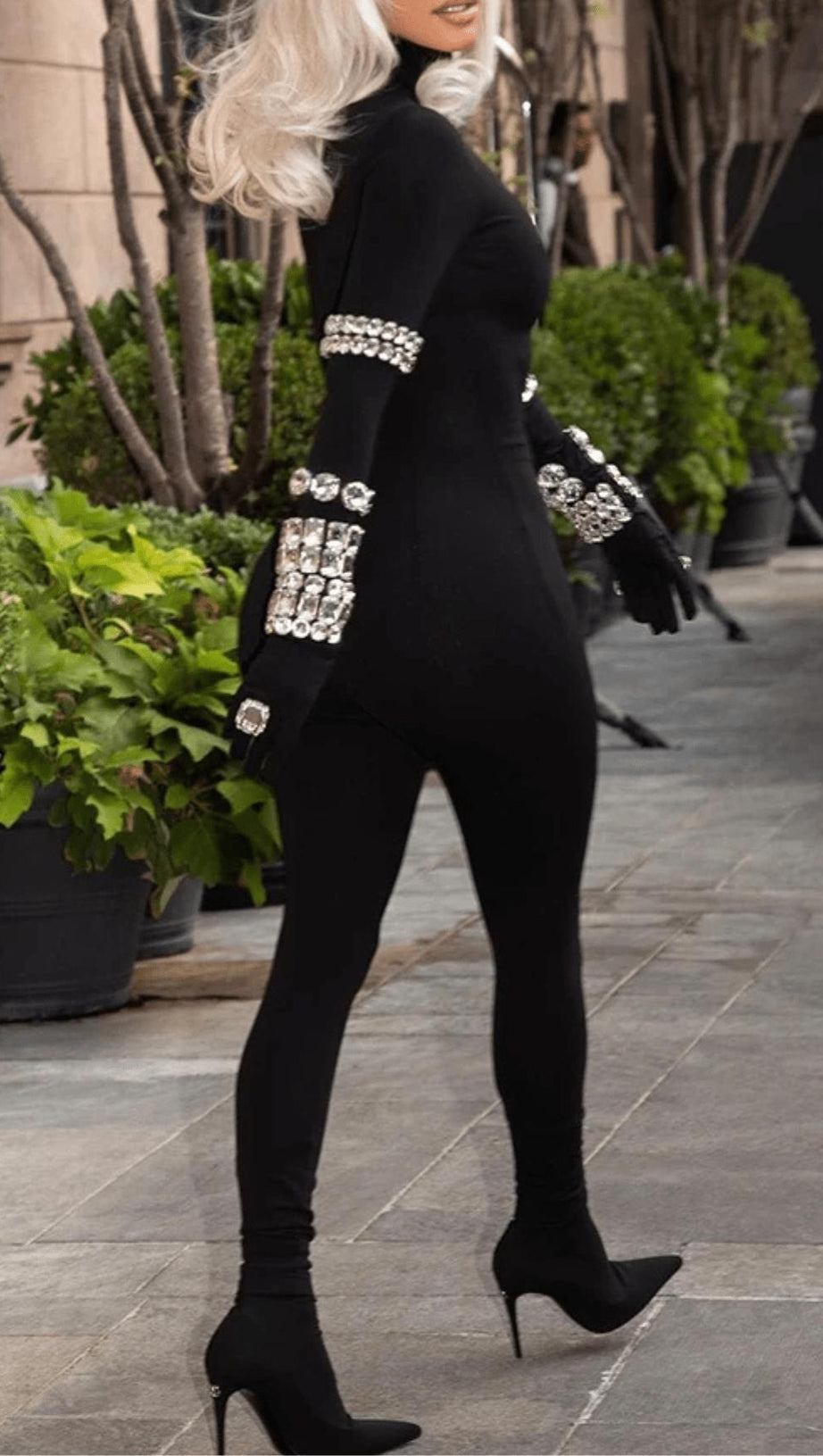 TUTA A COLLO ALTO CON CRISTALLI NERI