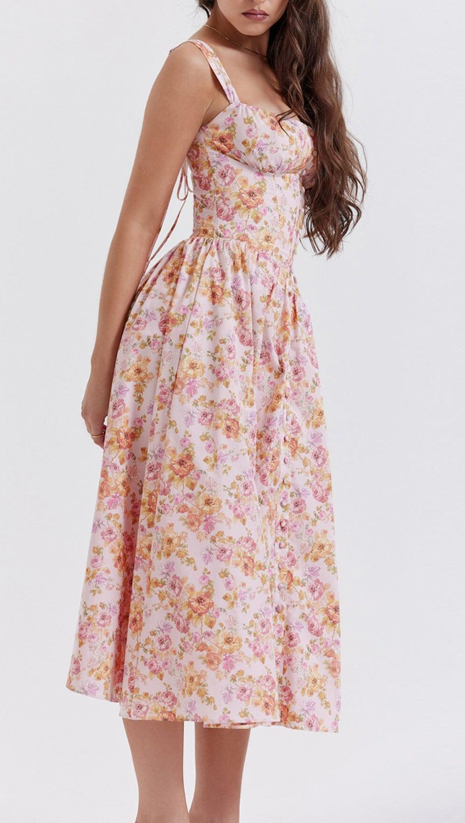 PINK PRINT MIDI-SOMMERKLEID