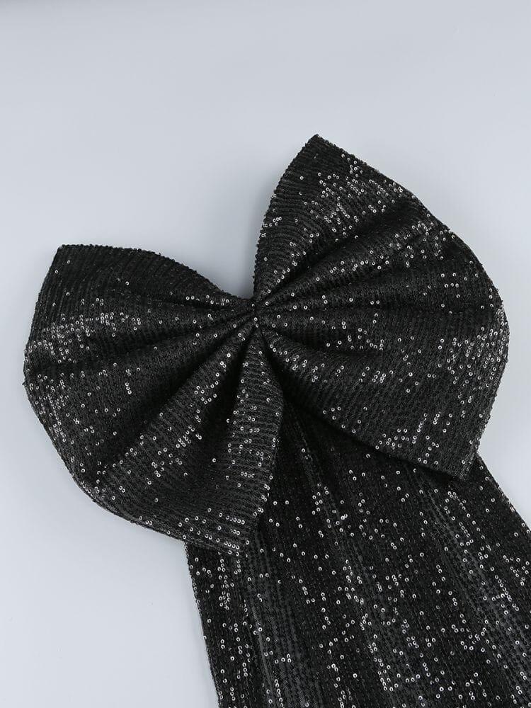 AIIZIE BLACK STRAPLESS BOW MINI DRESS - product image
