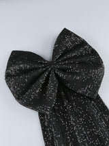 BLACK STRAPLESS BOW MINI DRESS