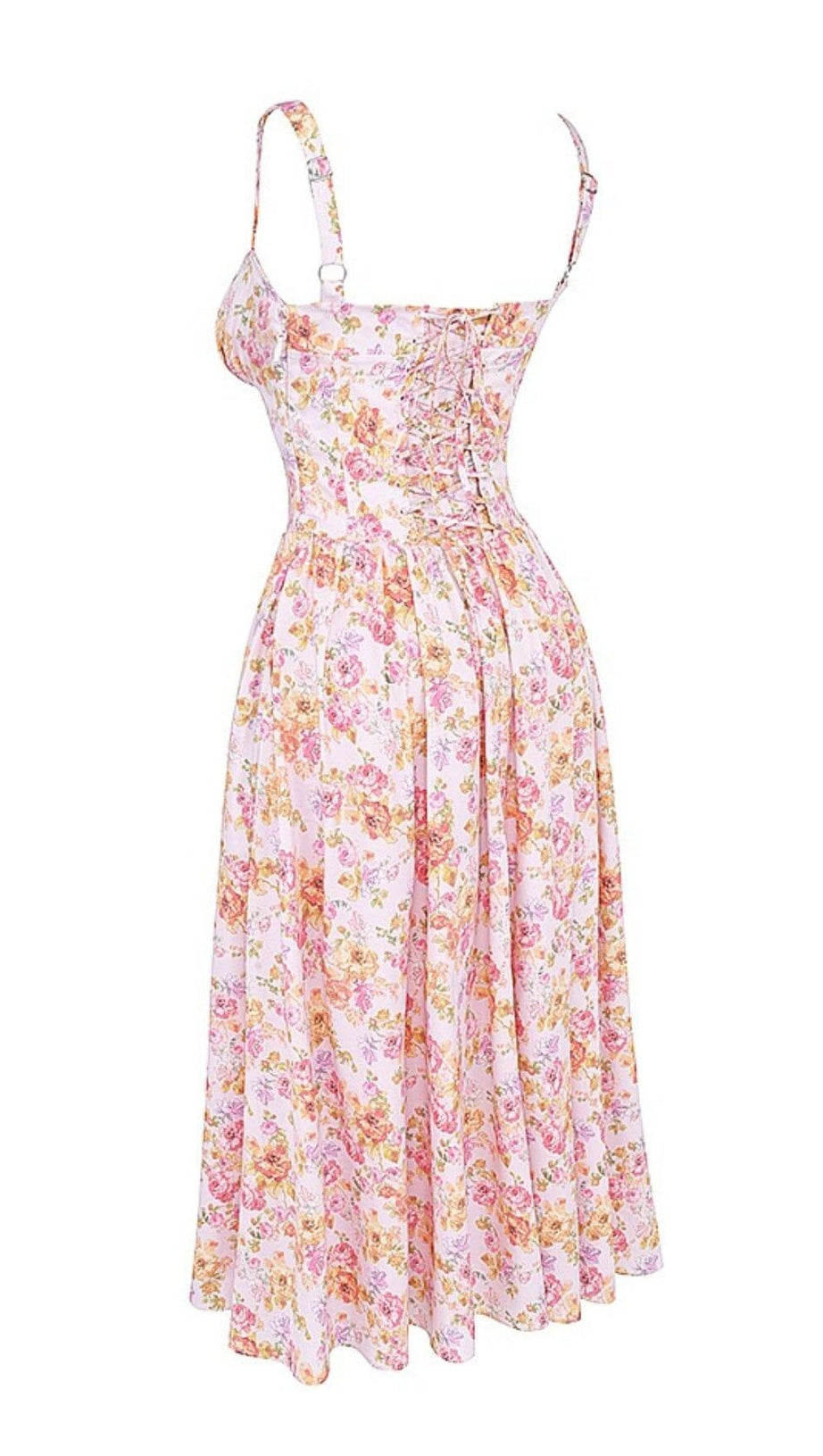 PINK PRINT MIDI-SOMMERKLEID