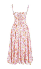 PINK PRINT MIDI SUNDRESS