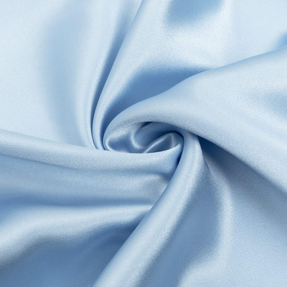 AIIZIE BLUE ONE SHOULDER PUFF SLEEVE SATIN MAXI DRESS - product image