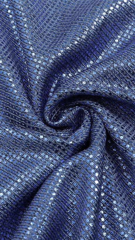 BLUE RUCHED SPLIT THIGH MAXI DRESS