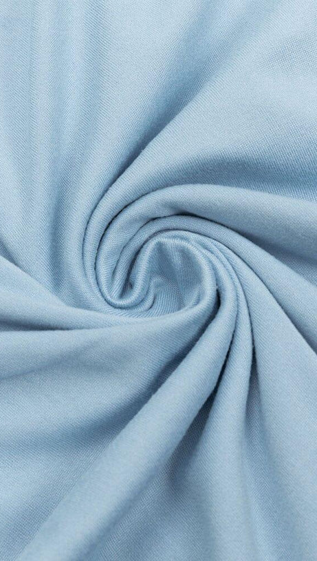 BLUE TURTLENECK LONG SLEEVES MAXI DRESS