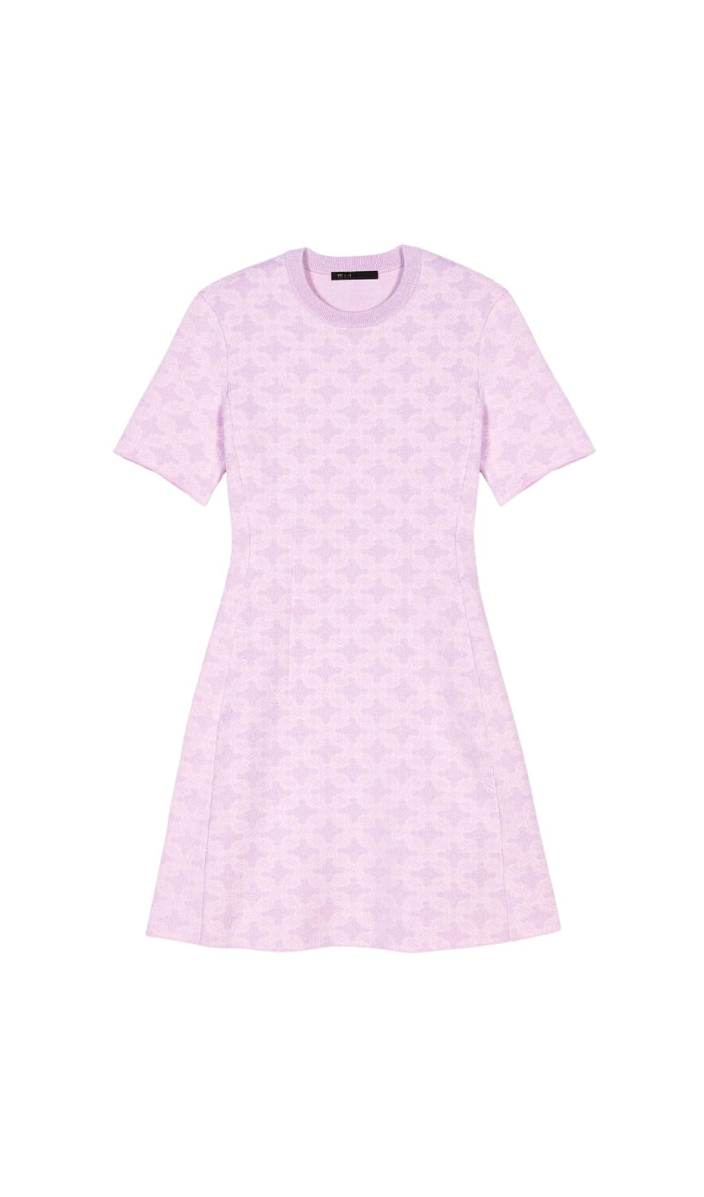 PALE PINK JACQUARD DRESS