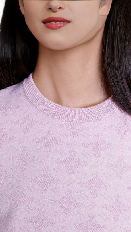 PALE PINK JACQUARD DRESS