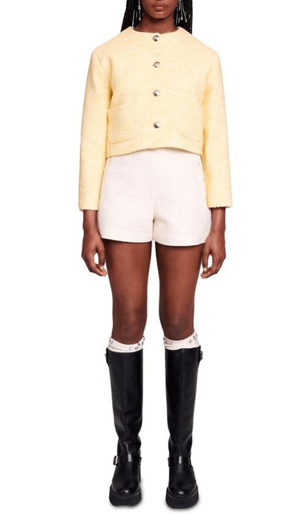AIIZIE PALE YELLOW TWEED JACKET - product image