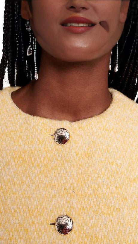 PALE YELLOW TWEED JACKET