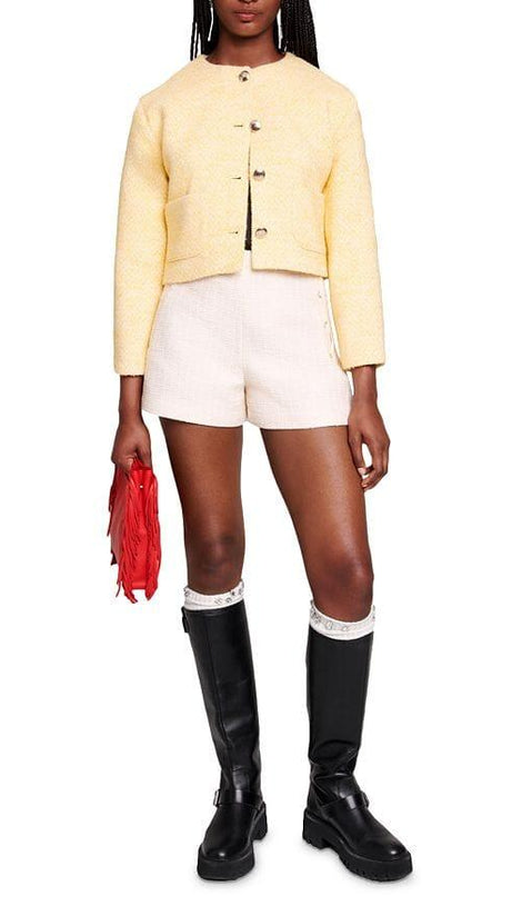 PALE YELLOW TWEED JACKET