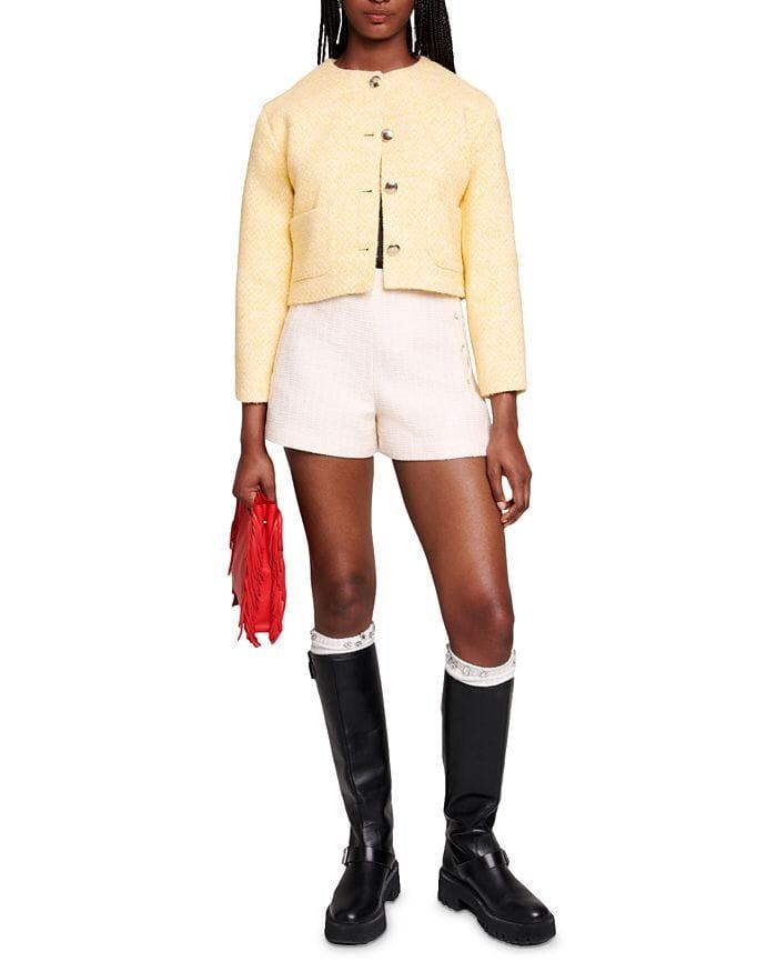 AIIZIE PALE YELLOW TWEED JACKET - product image
