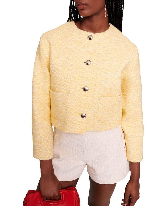 AIIZIE PALE YELLOW TWEED JACKET - product image