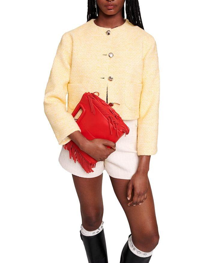 AIIZIE PALE YELLOW TWEED JACKET - product image