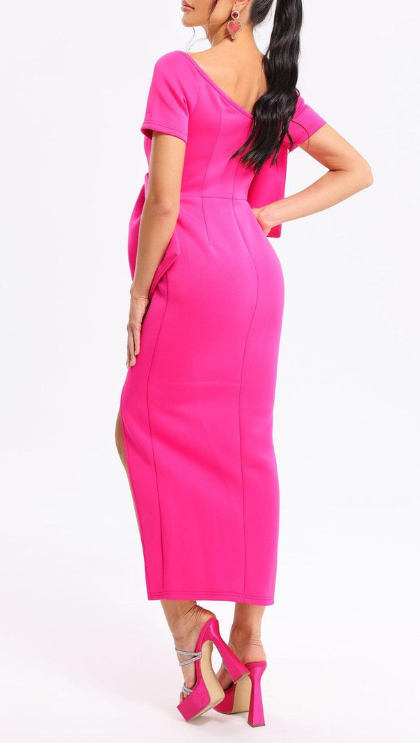 AIIZIE PINK BOW-KNOT MIDI DRESS - product image