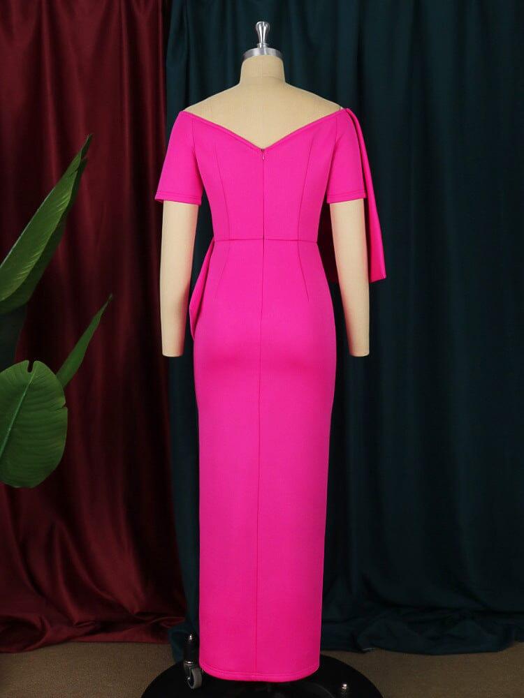 AIIZIE PINK BOW-KNOT MIDI DRESS - product image