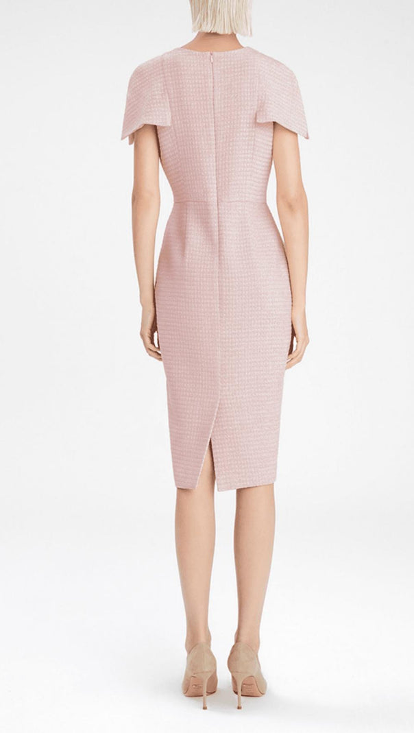 AIIZIE PINK TWEEDS BODYCON MIDI DRESS - product image
