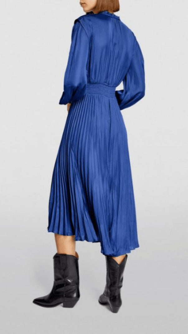 AIIZIE PLEATED SATINY MIDI DRESS - product image
