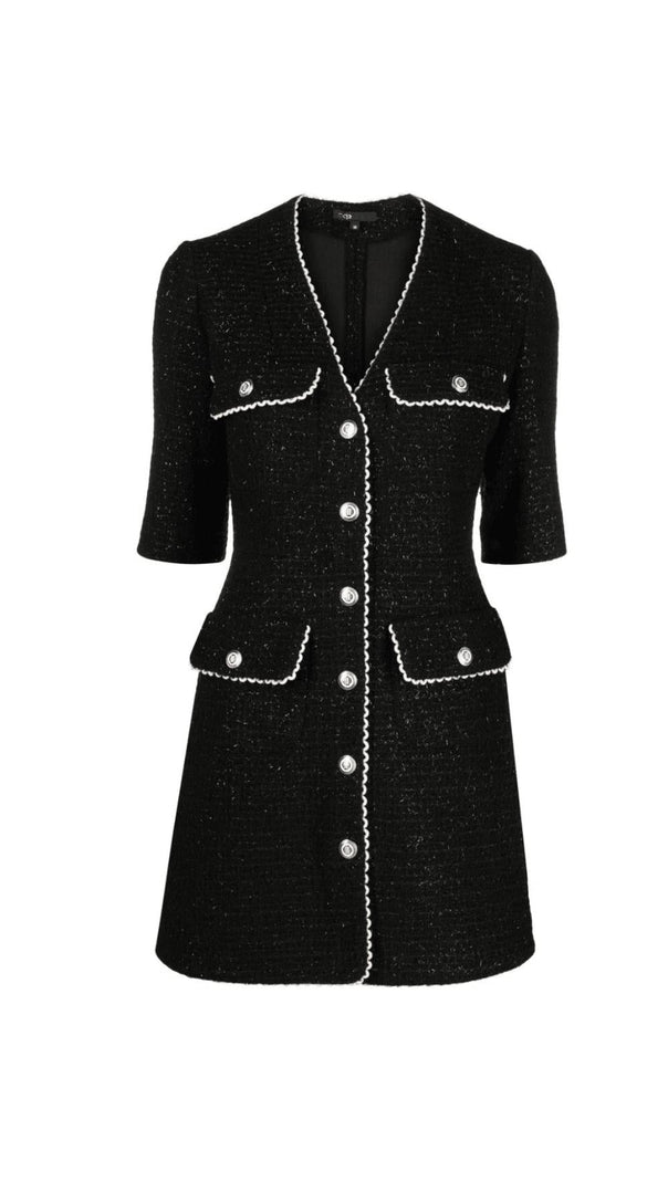 AIIZIE POCKET-EMBELLISHED COTTON-BLEND MINI DRESS - product image