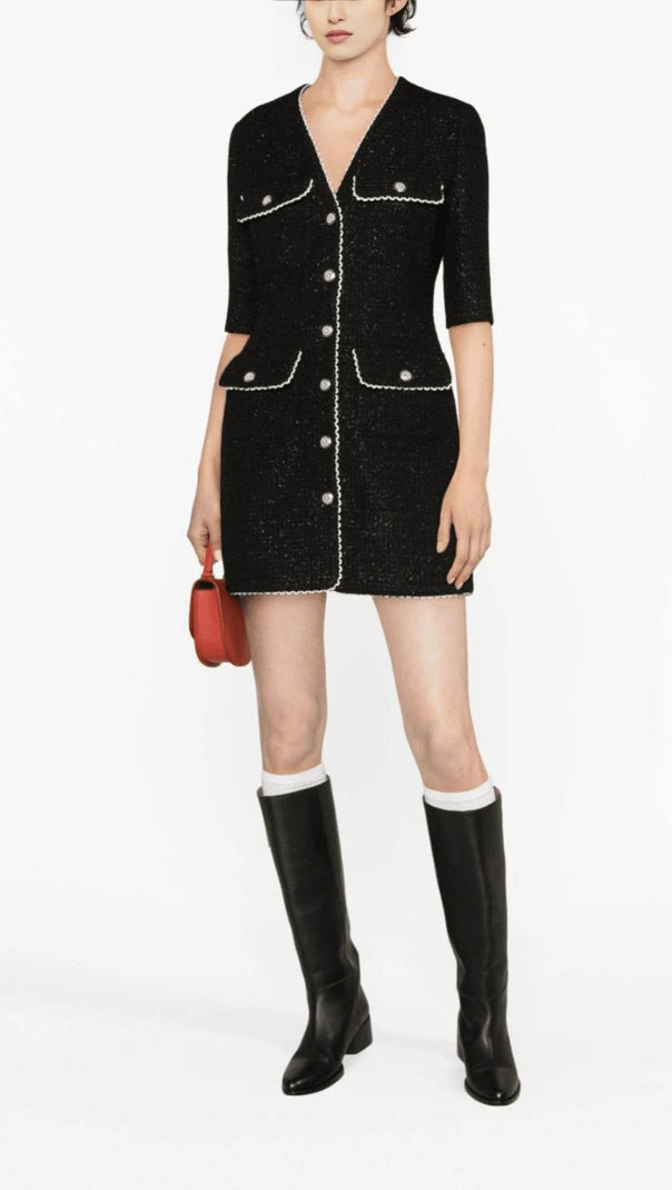 AIIZIE POCKET-EMBELLISHED COTTON-BLEND MINI DRESS - product image