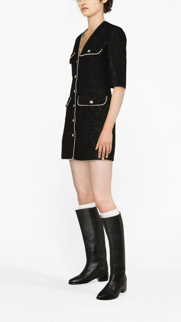 AIIZIE POCKET-EMBELLISHED COTTON-BLEND MINI DRESS - product image