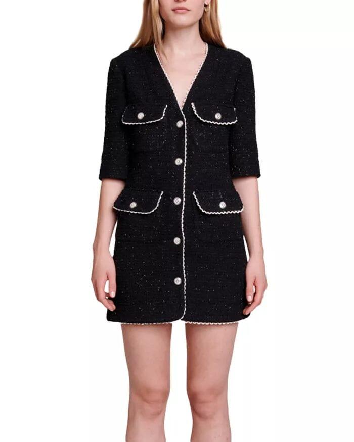 AIIZIE POCKET-EMBELLISHED COTTON-BLEND MINI DRESS - product image