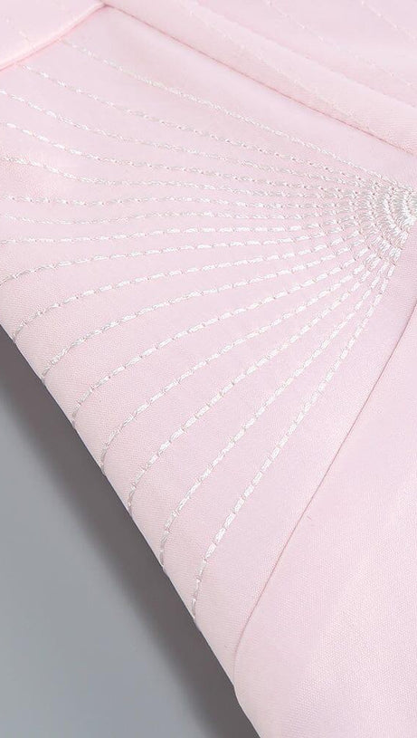 Periwinkle Satin Korsett MIDI-Kleid in Pink